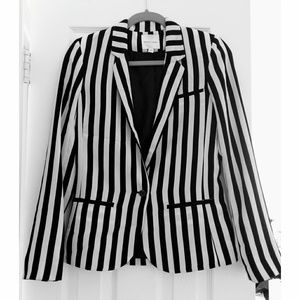 Silence + Noise B&W Vertical Stripe Blazer